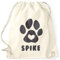 MoonWorks® Turnbeutel Hund Hundepfote Herz personalisierbares Geschenk für Hundebesitzer anpassbarer Name Gymbag Natur Unisize