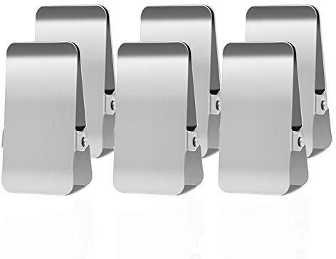 Edelstahl-Chip-Clips, lang, robust, für Textaufzeichnungen, DIY-Clips für Büro, Küche, Schule, für Papier/Lebensmittel/Foto/Datei (6er-Pack) BURLIHOME