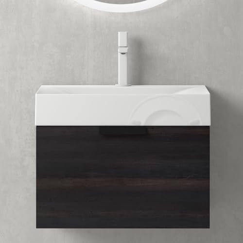 Mai & Mai Meuble de Salle de Bains Marron Gris Meuble sous Vasque 60x35cm Meuble avec Lavabo