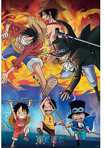 ABYstyle One Piece - Ace Sabo Luffy - Poster, mehrfarbig, 91.5 x 61 cm