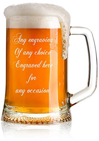 ukgiftstoreonline Personalised Engraved 1 Pint Glass Beer Tankard Any Occasion Calligraphy Script Birthdays Anniversaries Weddings Christmas