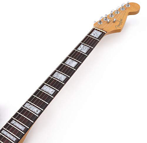 fretlook Blocks - Inlay Sticker für Akustik- und E-Gitarren Griffbretter - Made in Germany (Aged White)