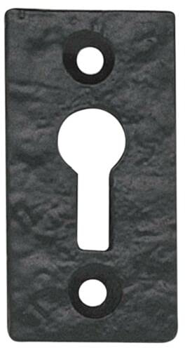 Ironmongery Solutions® Black Cast Iron Escutcheon Plates Keyhole Cover Key Hole Door Lock Accessories (Rectangle Open Escutcheon)