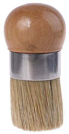 DAISHIAO Runder Kreidefarbe Wachspinsel Ergonomischer Holzgriff Pinsel mit Naturborsten Werkzeug