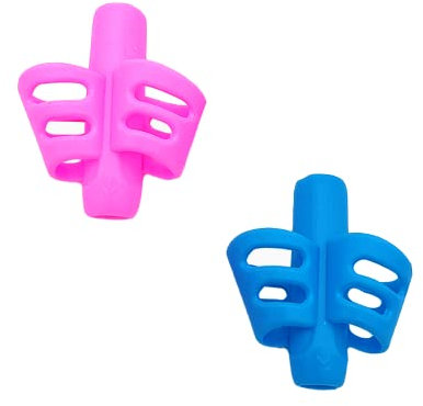 CCLKHY Pencil Grips, 2 Pack Writing Aid Grip Pencil Grip, Pencil Holder, Silicone Pencil Grips Handwriting Tool for Children, Students
