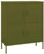 vidaXL Lagerschrank mit 2 Regalfächern Stahlschrank Sideboard Kommode Anrichte Schrank Beistellschrank Mehrzweckschrank Olivgrün 80x35x101,5cm Stahl