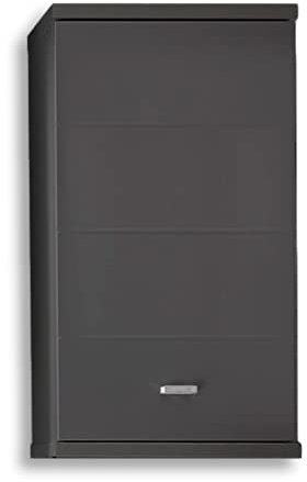 POOL Badezimmer Hängeschrank in Anthrazit - Moderner Badezimmerschrank Bad Schrank mit viel Stauraum - 38 x 71 x 23 cm (B/H/T)