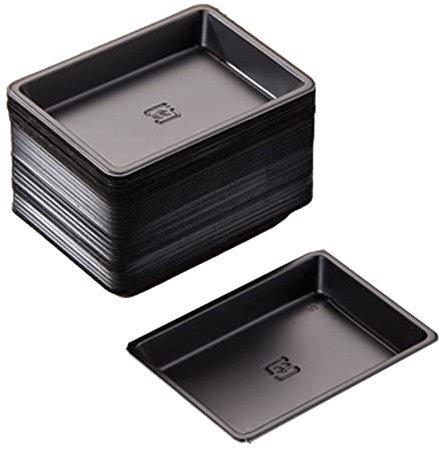 QJF 100 piatti rettangolari per salsa usa e getta, mini piatti da dessert per immersione, salsa, piatti per zuppa, piatti per salsa di soia, piatti per antipasti per casa e ristorante - nero