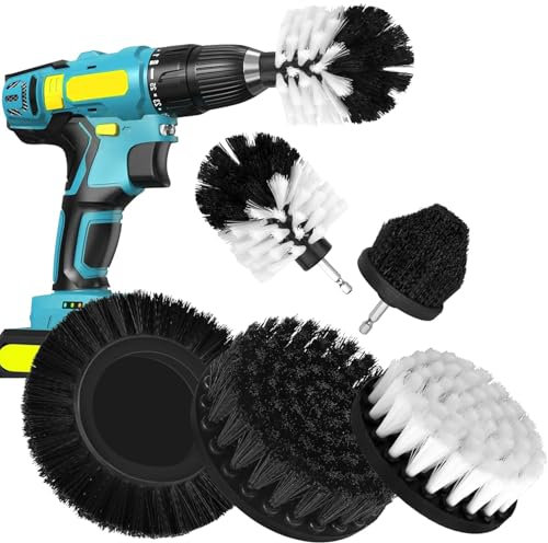 Brush Attachment Drill Set Brush Attachment Cordless Screwdriver Brush Drill Brush Attachment Cleaning Brush Rim Brush Scrubber Cleaning Brush Kit for Kitchen Bathtub Tiles,6 pieces Extended