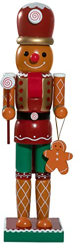 Lebkuchen-Nussknacker-Weihnachtsdekorationen – 35.6 cm Holz, handgefertigte Candyland-Nussknacker-Figuren, Weihnachtsschmuck, Geschenke für drinnen und draußen, Urlaub, Tisch, Weihnachtsdekoration