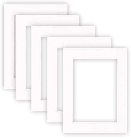 nielsen Conservation Passepartout Karton 2,2 mm | 5er Set | Außenformat 30x40 cm für Bildformat 20,5 x 29,5 cm (DIN A4) | Reinweiß (hellweiß) | glatte Oberfläche