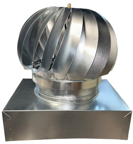 Briconess.com Fumaiolo comignolo Girevole Quadrato e Rettangolare zincato - Base Rettangolare 32x42 cm