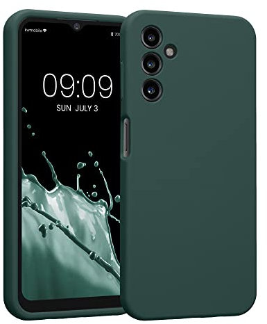 kwmobile Handyhülle kompatibel mit Samsung Galaxy A14 5G Hülle - gummierte Handy Case aus Silikon in Blaugrün