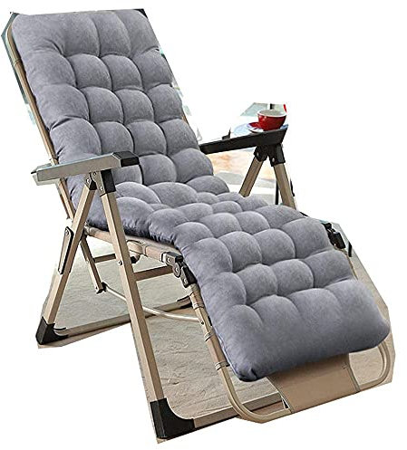 Sonnenliege-Liegestuhl, Büro-Schlafsessel, Klappbett, Outdoor-Lounge, Terrassenstühle, Strandstuhl mit Kissen, 5-Gang-Verstellbarer Klappliege-Khaki + Perlmutt-Baumwollpolster