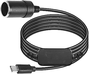 CERRXIAN USB C Maschio a 12V Accendisigari per Auto Step Up Presa Adattatore Cavo di Alimentazione per Dash Cam, GPS, Strisce Luminose a LED per Auto (0.7m)