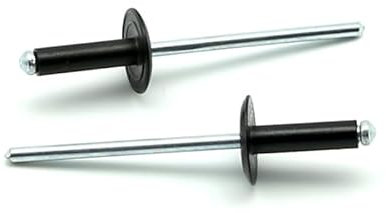Rivetti a strappo STANDARD Alluminio/Acciaio Testa Larga 14,0mm Verniciato Nero RAL 9005 4.8x14 Spessore serrabile 8.0-10.0mm - Confezione da 500 pezzi
