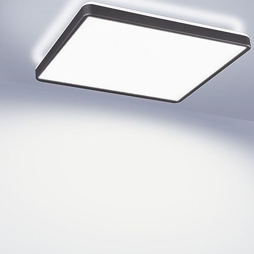 max K O M F O R T 230V LED Deckenlampe LUCKY ultra flach eckig Schwarz 22W Neutralweiß Lampe 230V Aufputzlampe Deckenleuchte Leuchte