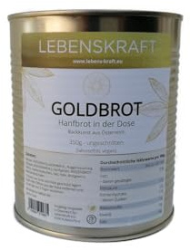 HANFBROT in der Dose | lang haltbares gebackenes Brot auf Sauerteigbasis | Brotlaib mit Hanfsamen, und Hanfprotein | Notvorrat | Langzeitnahrung | Emergency Food | 10 Jahre Haltbarkeit