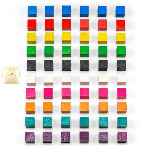 Waldfelsen Kleine Holzwürfel 60 Spielwürfel aus massivem Buchenholz ohne Augen in 10 (Größe: 12 mm)