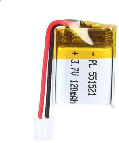 3.7V 120mAh Akku 551521 Lithium-Polymer-Ionen-Lithium-Ionen-Li-Po-Akku mit 2P-PH-Anschluss mit 2.0 mm Rastermaß