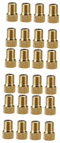 BESPORTBLE 24pièces Adaptateurs De Conversion De Valve pour Pompe De Vélo Outils De Réparation pour Vélos De Route Et VTT Couleur Dorée