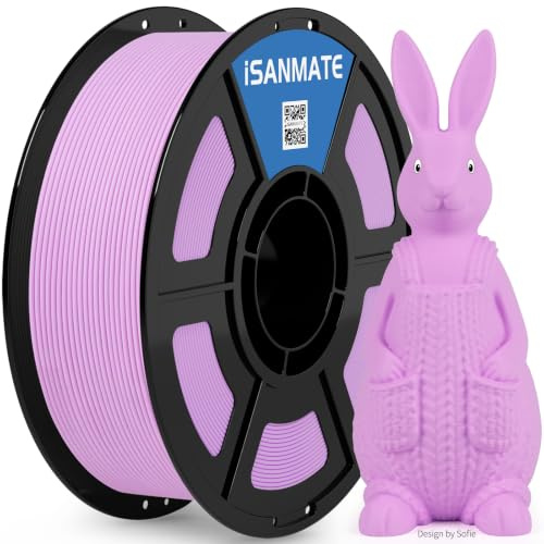 iSANMATE PLA Matte Filament 1.75mm, 3D Drucker Filament PLA 1KG Hellviolett | High Speed Matte PLA 1KG Spule (2,2 lbs) für Bambu Lab und Meisten FDM 3D Drucker, Maßgenauigkeit +/- 0.02 mm, 30–300 mm/s