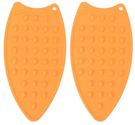 Tappetino in ferro in silicone resistente al calore, 2 pezzi, tappetino per ferro da stiro, resistente, resistente agli urti, resistente al calore, per assi da stiro, colore: arancione