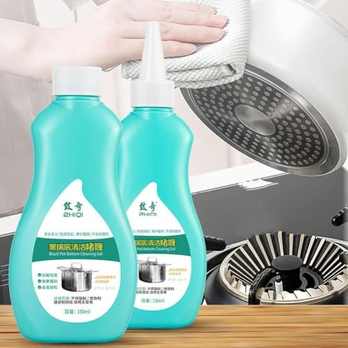 Magischer Gel-Reiniger für Töpfe und Pfannen, Gel-Reiniger für Kochgeschirr, Topfreiniger für den Boden von Pfannen, schwarzes Reinigungsgel für Topfboden, Gel-Reiniger für hartnäckige Flecken von