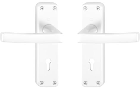 UPVCSTORE HOPPE Dubayy Lever Handle Set for Interior Doors Sprung Door Thickness: 32-50 mm White Hole Distance: 57 mm RAL 9010 White