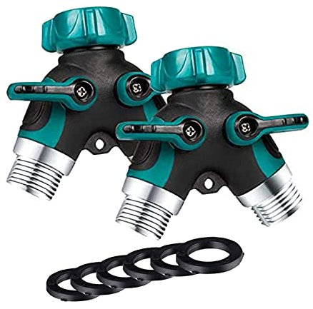 QXSJEDYCH Manguera divisora de regadera, adaptadores de 2 Piezas, Cuerpo Americano, Todo con 6 regaderas de Metal en Forma de Y for jardín, Patio y jardín for niños Manguera