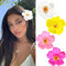 Ruzister 4 Stück Haarspangen mit hawaiianischen Blumen für Damen, Haarspangen mit Plumeria und Hibiskus, Kunstblumenspangen, Haarschmuck für Urlaub und Strandparty, Boho