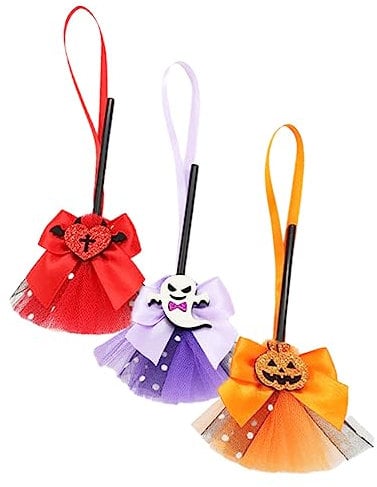 3st Glocken Besen Hängen Halloween-verzierung Zauberer Besen Halloween-zubehör Halloween-Party-Ornament Hängende Besen Für Die Halloween-Party Halloween Hängende Verzierung Metall Gogogmee