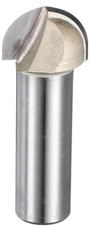 sourcing map 1pcs Router Bit Core Box 1/2 Shank 3/4 Inch Cutting Dia. Round Nose Router Bit 1 Flutes Carbide Cove Box Cutter for Carpentry Woodworking Milling Cutter Tool