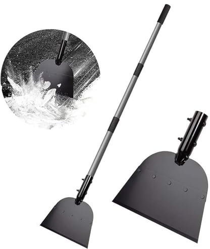 Schneeschaufel, Flache Schaufel, Gartenreinigungs Schaberschaufel, Langer Griff Boden Eishacker Unkrautentfernungswerkzeug für Rasenkanten Auffahrt Gehweg Unkrautjätgerät Im Freien