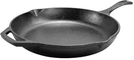 Lodge Chef Collection 13.25 In Pre-Seasoned Cast Iron Skillet, Perfect Sear | Extra-Large Cooking Surface for Family Meals, Naturally Non-Stick, Use on Stove, in Oven, on Grill or Fire