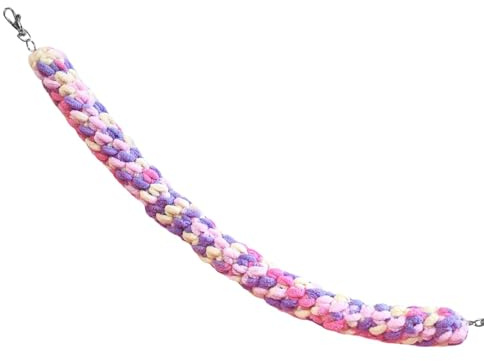 Giocattolo a corda per pappagalli, giocattolo da appendere Sugar Glider, fatto a mano, rosa, viola, per arrampicata, trai