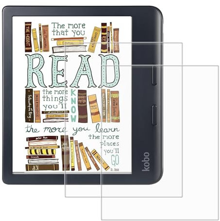 SUEEWE [2 Unités] Protection Écran en Verre Trempé pour Kobo Libra Color 7, Anti-Shatter, 2.5D, 0.3mm, 9H Dureté, HD Clair