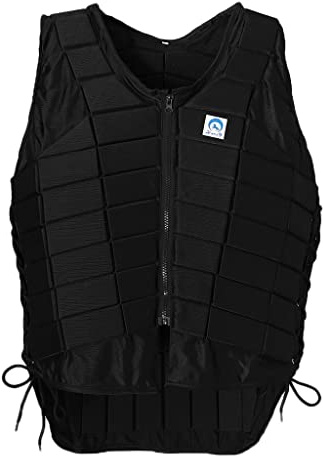 QSTDGVPW Equitazione - Gilet da Equitazione per Accessori Equestri, Nero, Uomini XXL