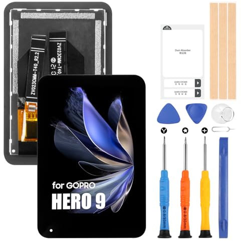Arsssly pantalla LCD para GoPro Hero 9 pantalla LCD para GoPro Hero 10/11 pantalla LCD táctil digitalizador Asamblea completa con herramientas (negro)