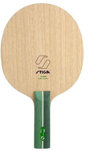 STIGA Aura Hybrid Carbon Professional Tischtennisholz mit Classic Grip – Präzision und Explosive Power, Hybrid-Carbonfaser und vibrationsdämpfende Konstruktion für Offensive Spieler