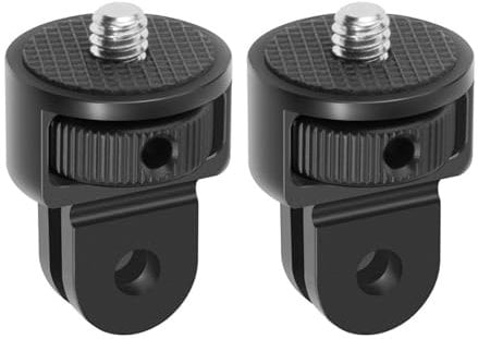 2 Pcs 360° Adjustable Aluminum Tripod Mount Adapter Compatible with GoPro, Xiaomi, SJ4000 & Action Cameras