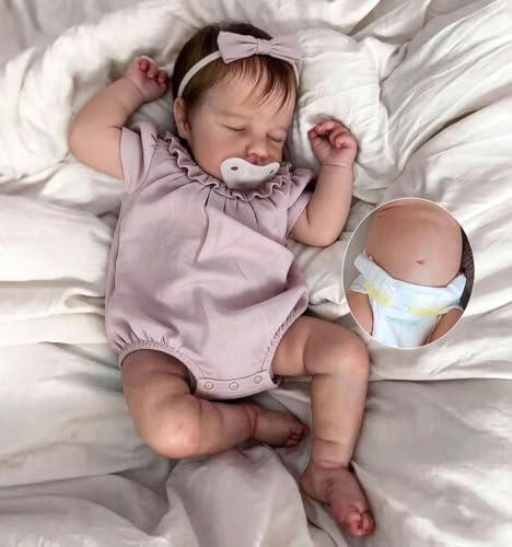 Zero Pam Bebe Reborn Cuerpo Completo,48CM Muñecas Bebé Reborn Realista, Bebe Reborñ Niña, Bebés Que Parece Real, Bebé Reborñ con Accesorios