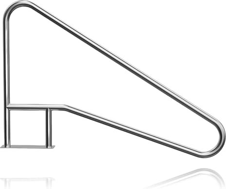 SAYEYBU Barandilla para Escalera De Piscina, Barandilla De Acero Inoxidable para Piscina, Barandillas para Piscina Enterrada con Capacidad De Carga 136Kg,Plata,1PCS