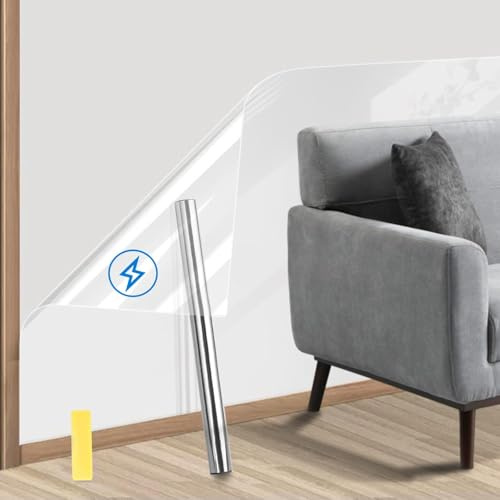 Electrostatic Wall Protective Film, Clear Wall Protector Contact Paper | 40 X 300cm Plastic Static Cling Protector Film, Non Adhesive Washable Sheets Sticker for Cupboard, Dogs, Cats, Trash Can
