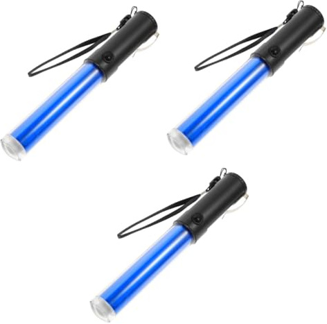 DIYEAH 3 Stück Leuchtstab Blau Kreativer Fluoreszierender Verkehrs und Konzert Stick Robustes Dekoratives Party Knicklicht für Sichere und Notbeleuchtung