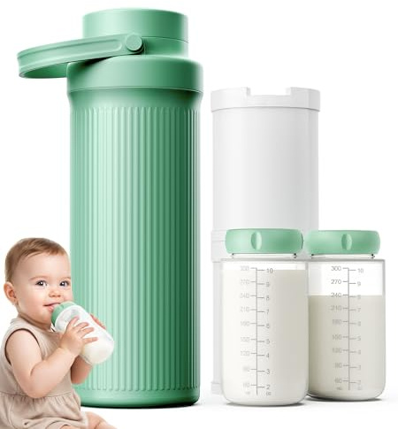 Enfriador portátil de leche materna de 22 onzas para viajes, mantiene la leche fresca durante 24 horas, enfriador de leche materna de gran capacidad con 2 botellas para almacenamiento de leche materna
