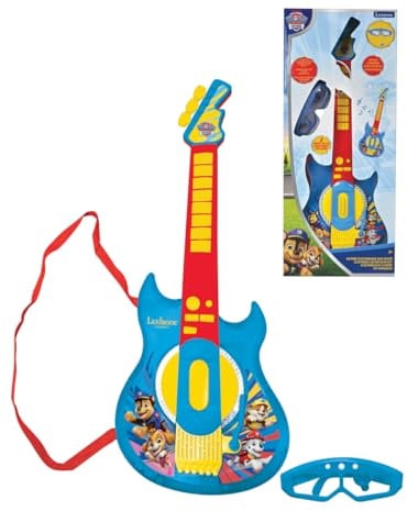 Lexibook, PAW Patrol, elektronische Gitarre, K260PALXB | Mikrofon und Brille inklusive, 2 Spielmodi, Demo-Songs, MP3-Eingang