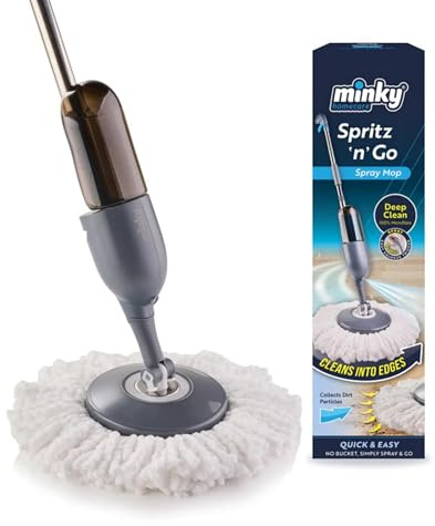 Minky Spritz ‘n’ Go Spray Mop with Refill, Rotating Head, 420ml Bottle