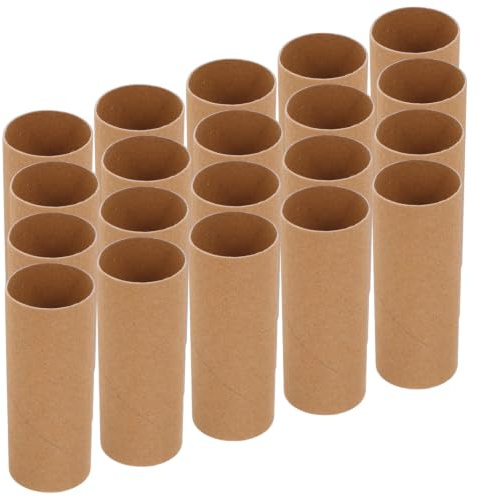 CAXUSD 30pcs Brown Kraft Cardboard Craft Tube 1mm Thick Cylinder for DIY