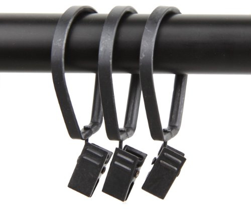 Rod Desyne Vorhang Pivot Ringe für 1 Rute, schwarz, 1.375 in.